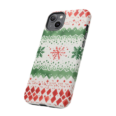 Watercolor Christmas Knitting - Impact Resistant Phone Case